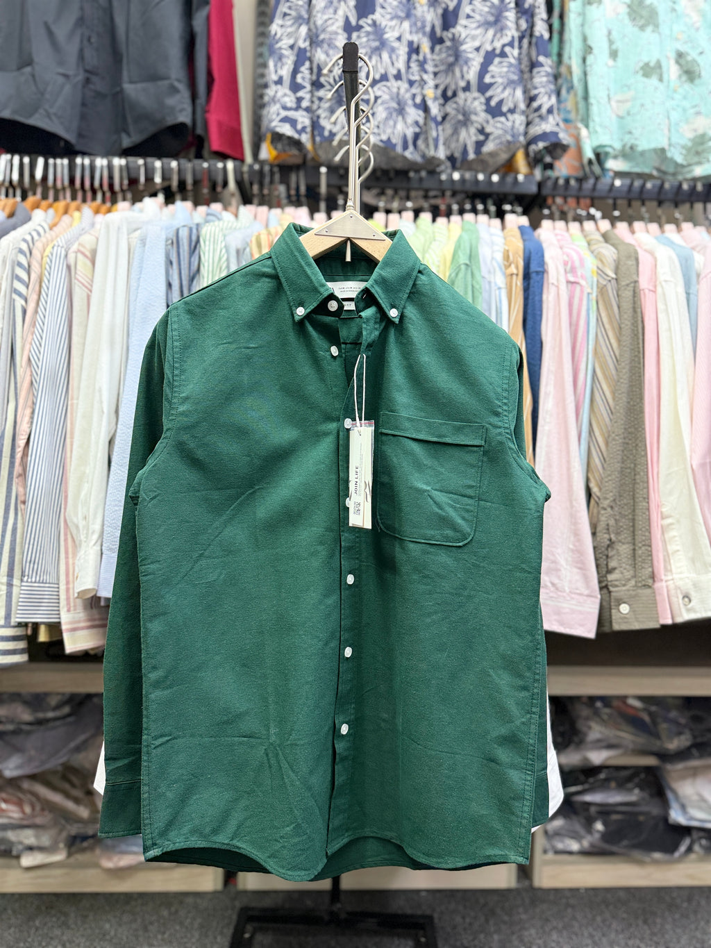 FOREST GREEN Pocket Oxford Shirt