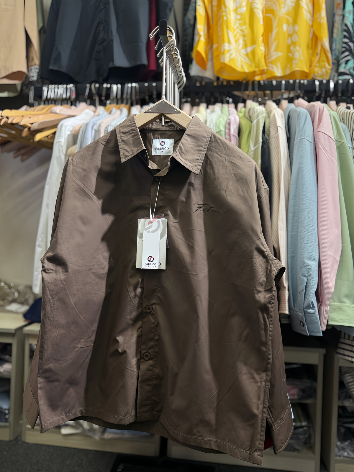 COCOA BROWN BOXY FIT SHIRT
