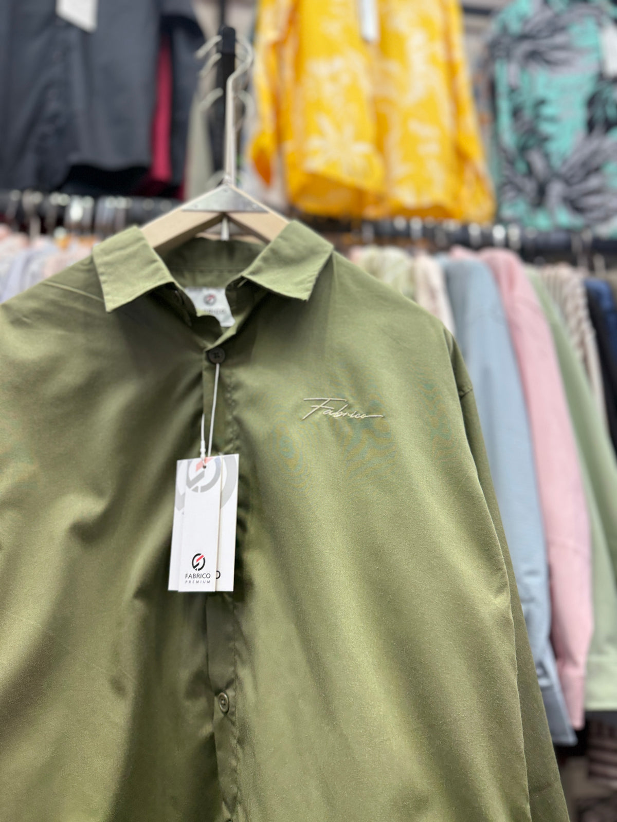 OLIVE BOXY FIT SHIRT