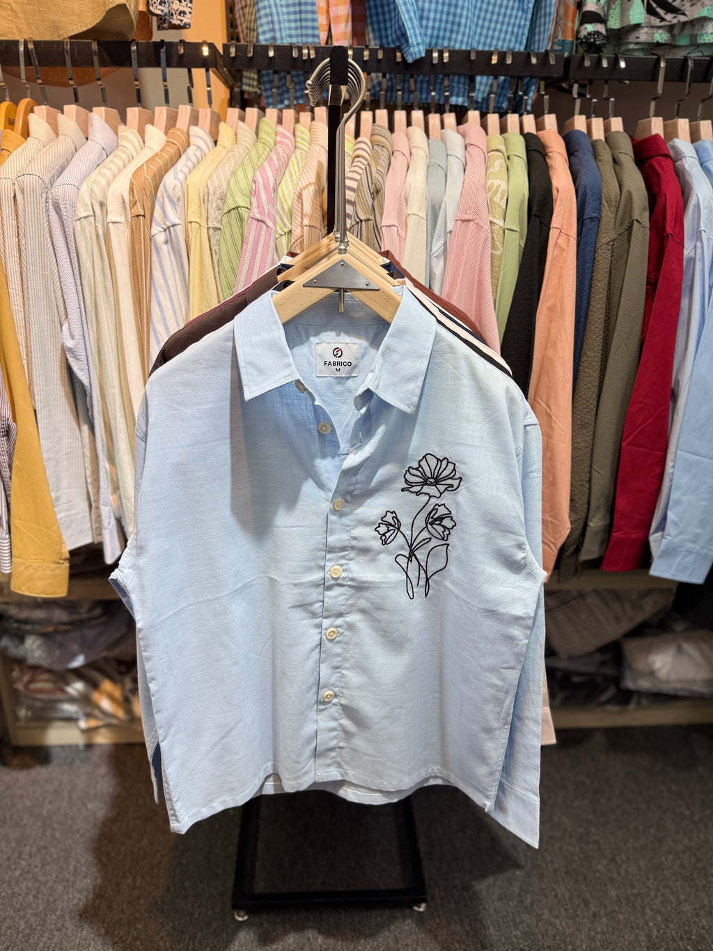 BABY BLUE | EMBROIDERY work BOXY Shirt
