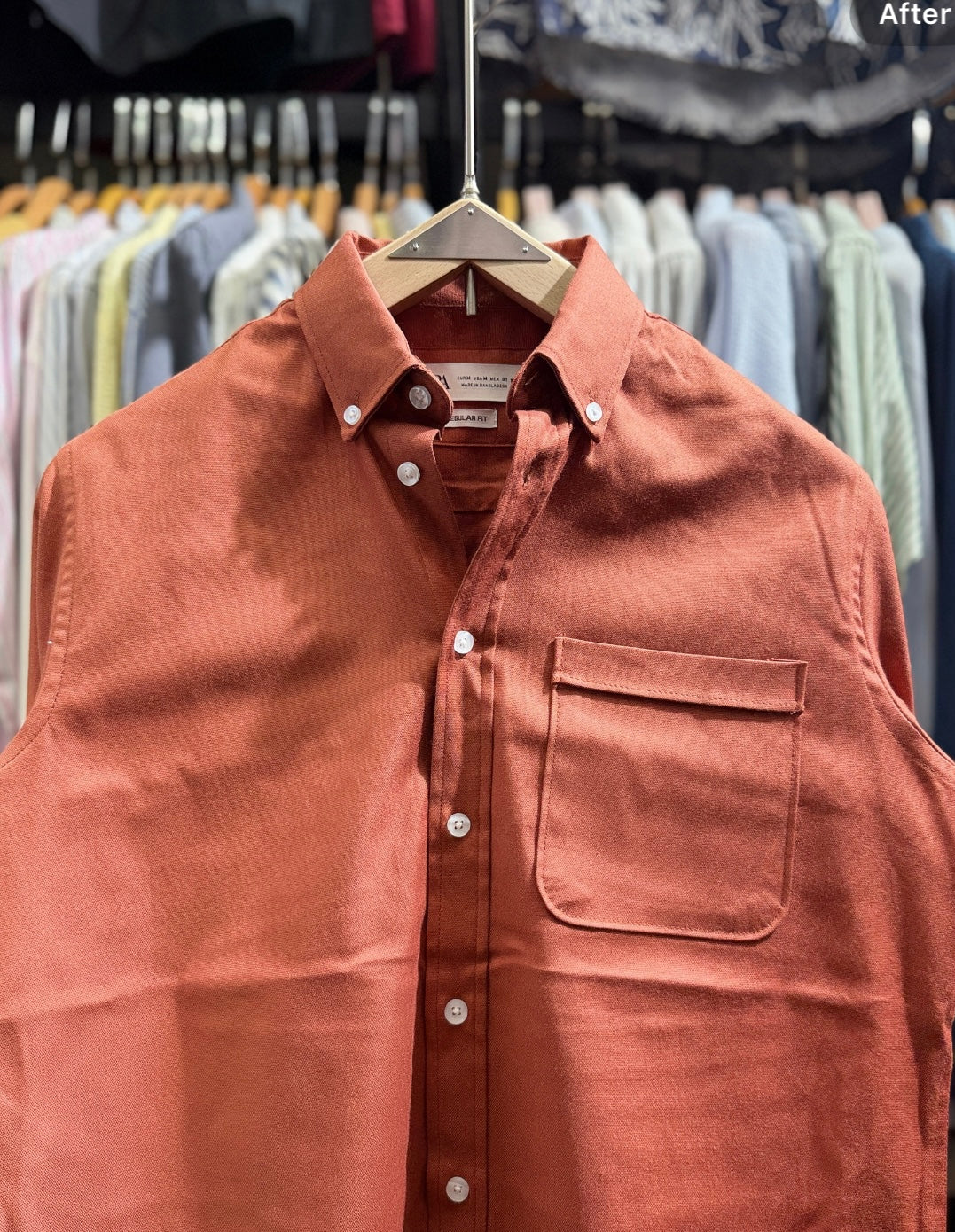 TERRACOTTA ORANGE Pocket Oxford Shirt