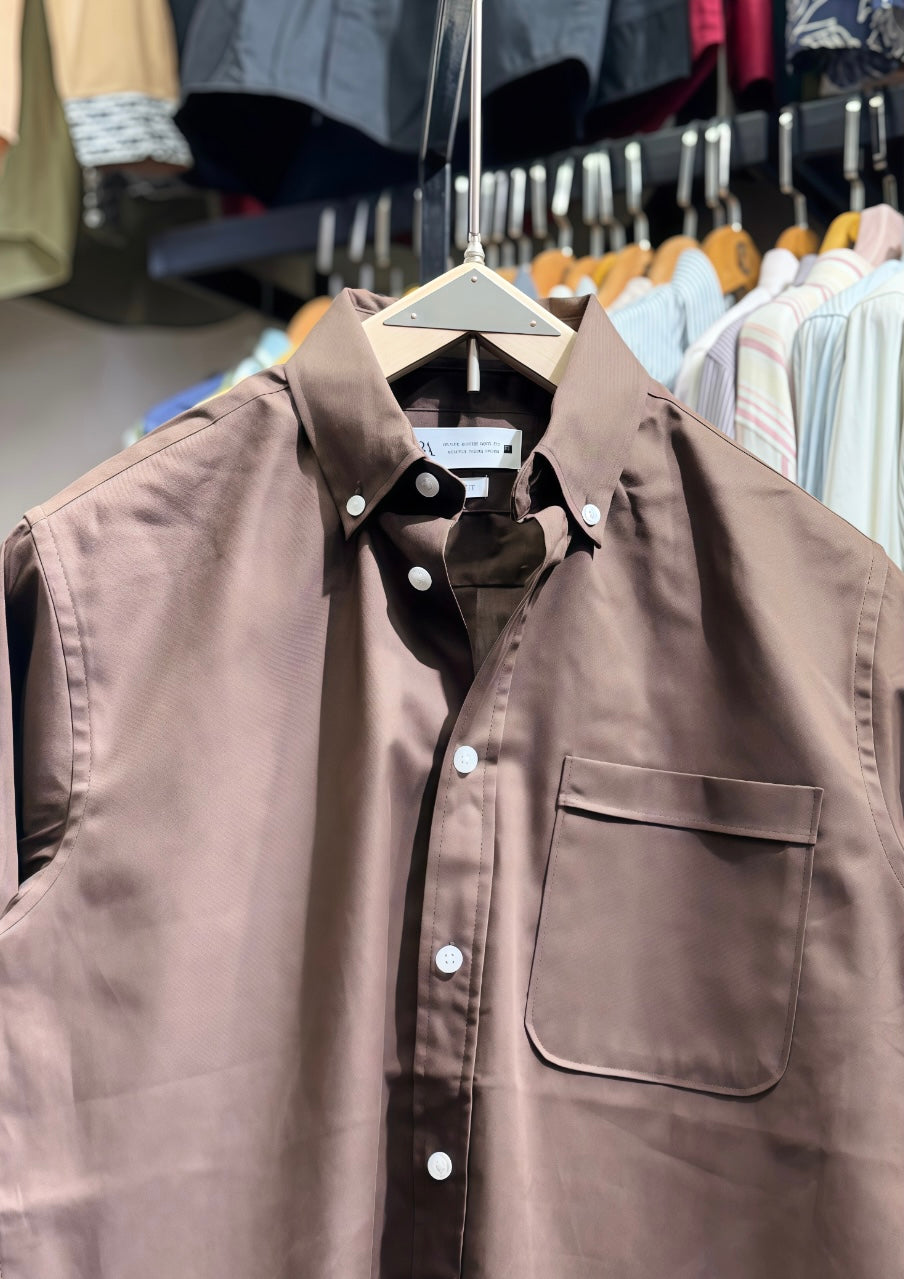 BROWN Pocket Oxford Shirt