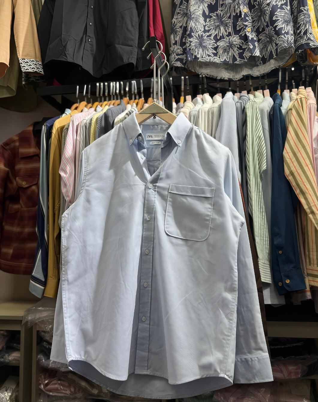 Sky Blue Pocket Oxford Shirt