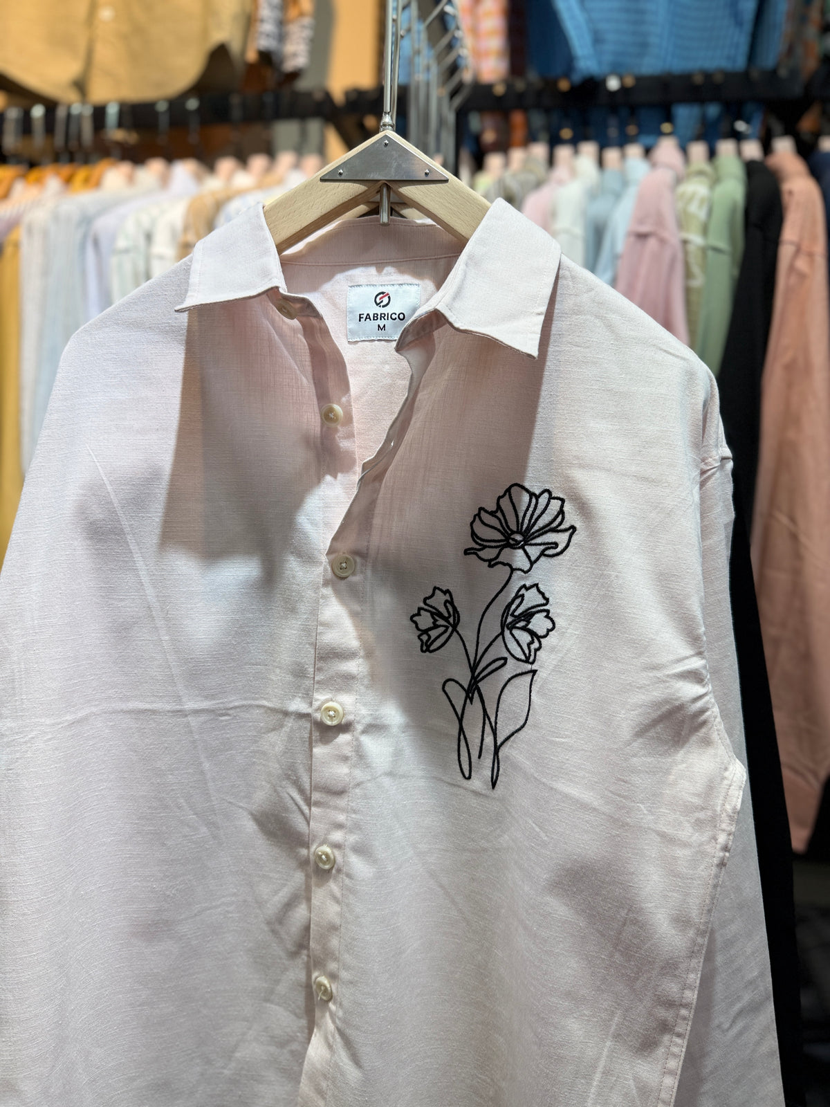 BABY PINK | EMBROIDERY work BOXY Shirt