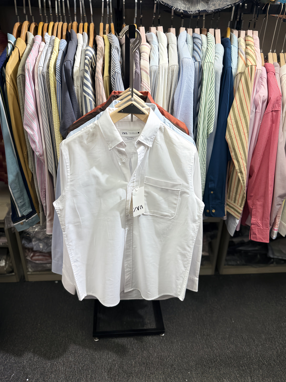 White Pocket Oxford Shirt