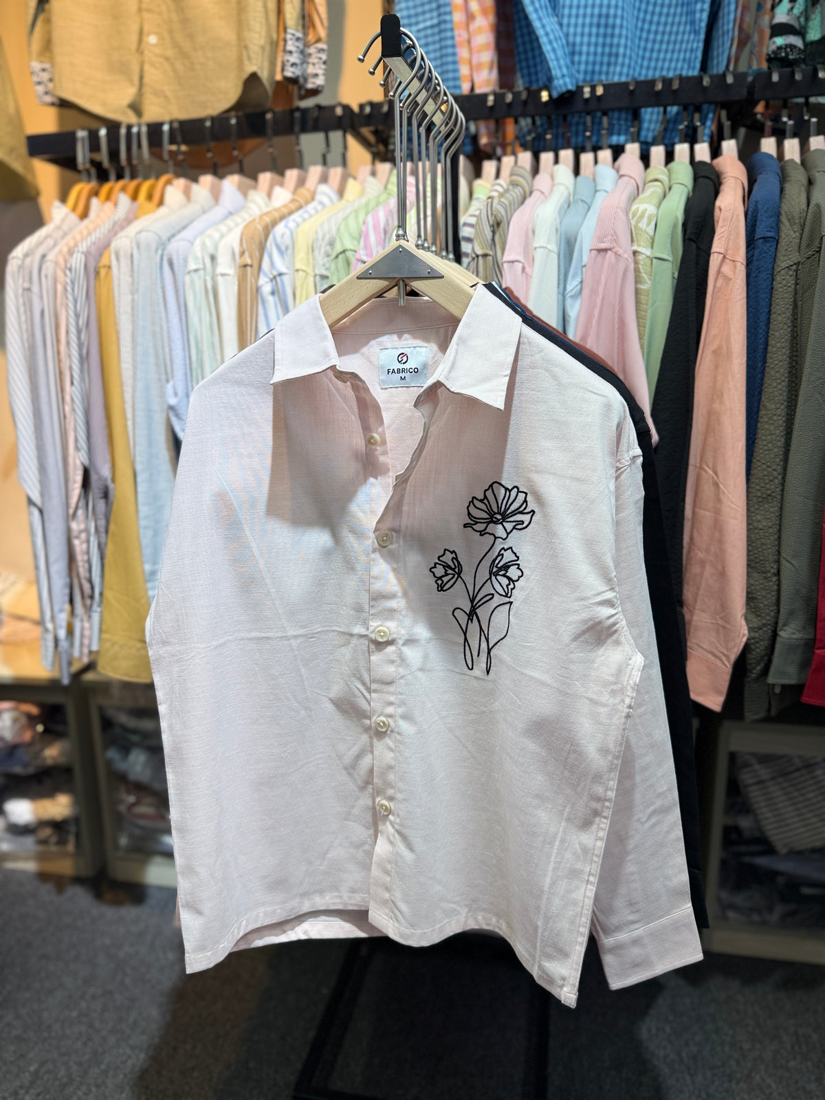 BABY PINK | EMBROIDERY work BOXY Shirt