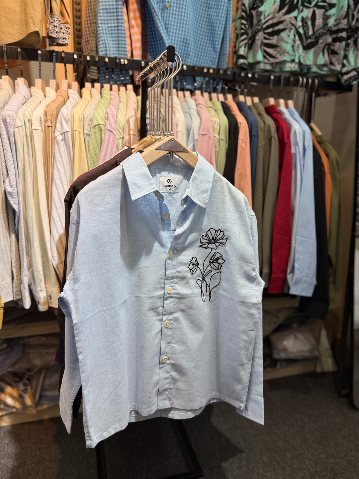 BABY BLUE | EMBROIDERY work BOXY Shirt