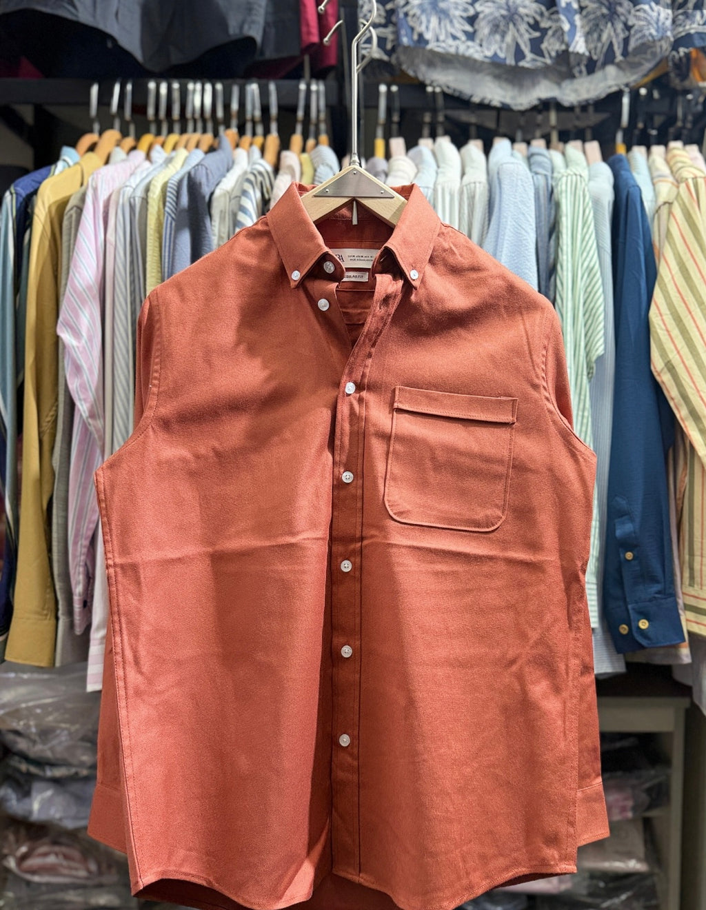 TERRACOTTA ORANGE Pocket Oxford Shirt