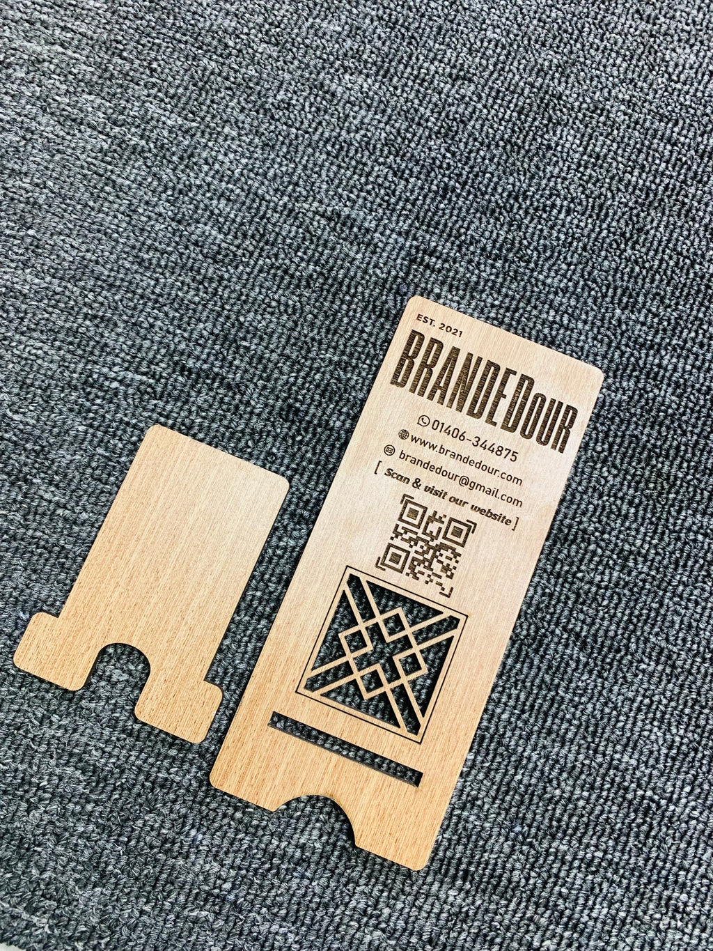 BRANDEDour Crafted Wooden Mobile Stand