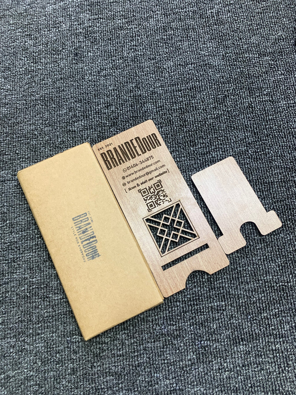 BRANDEDour Crafted Wooden Mobile Stand
