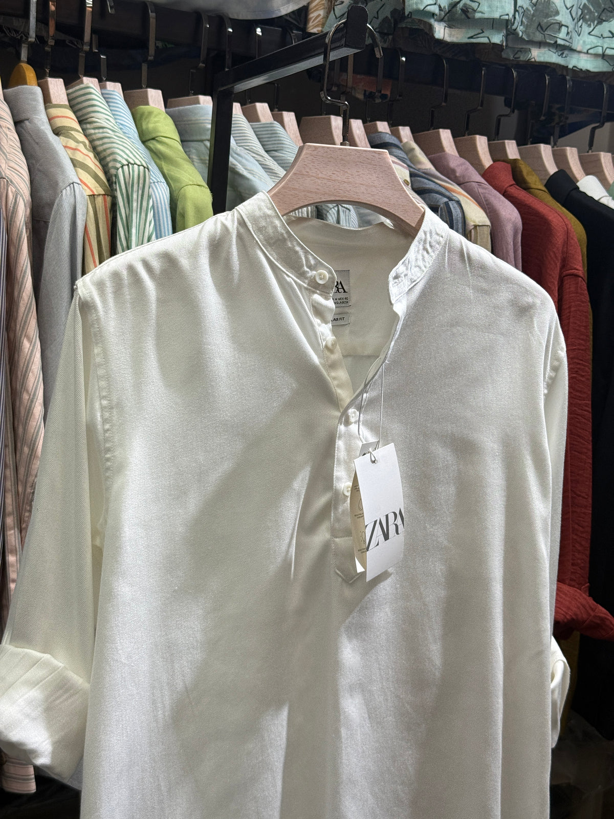 Mandarin Collar Katua | Cream Shade