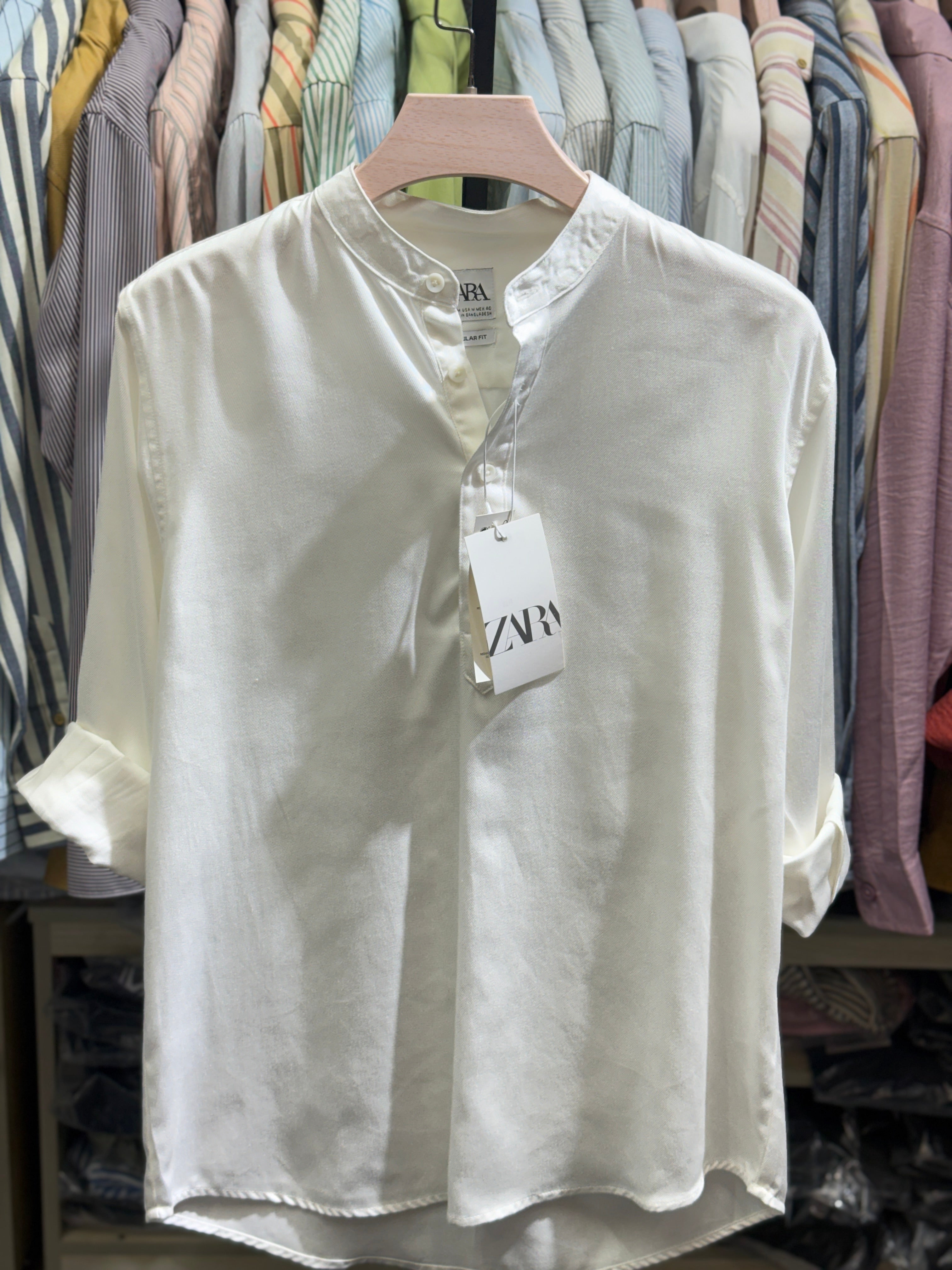 Mandarin Collar Katua | Cream Shade
