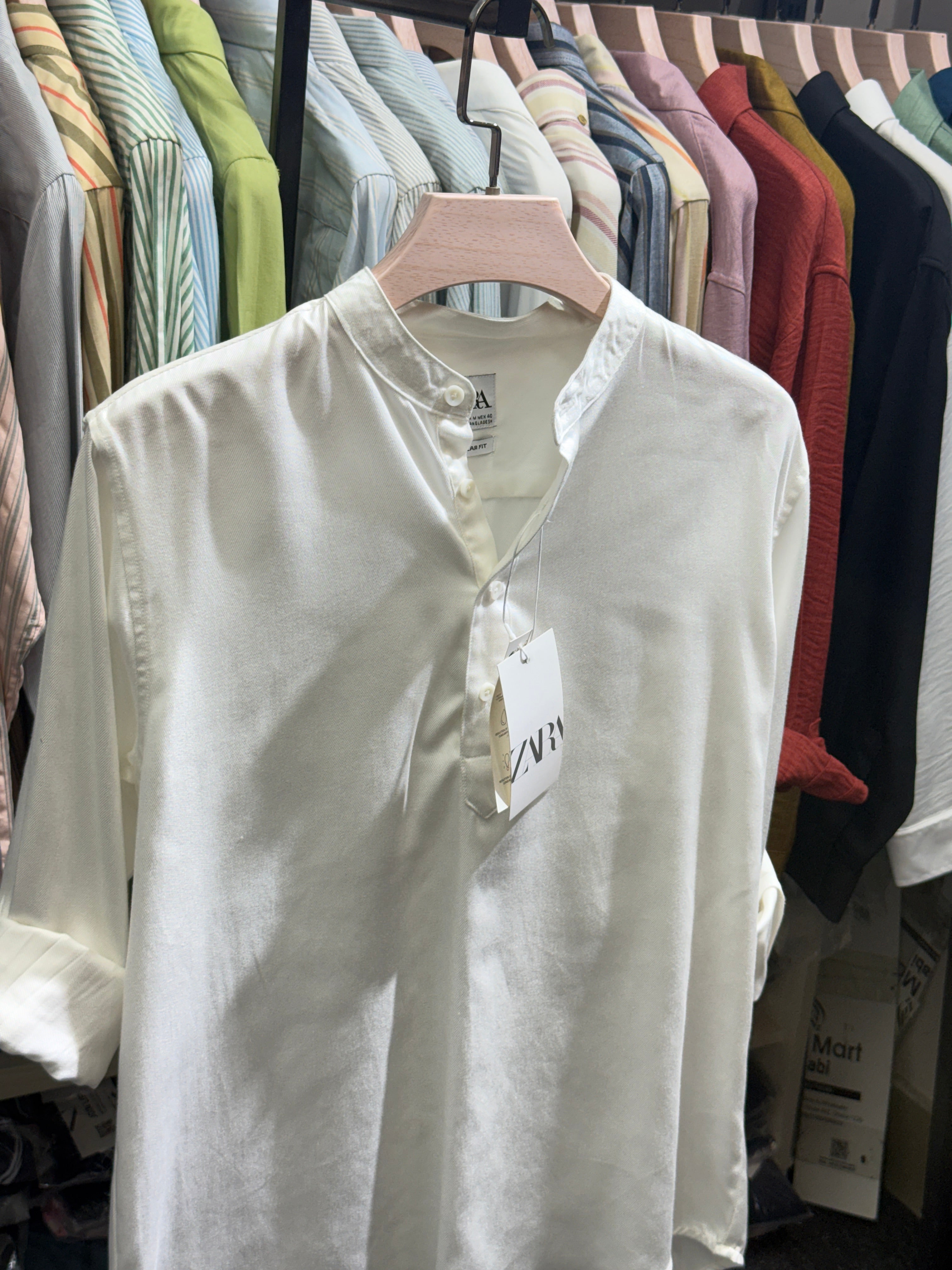 Mandarin Collar Katua | Cream Shade