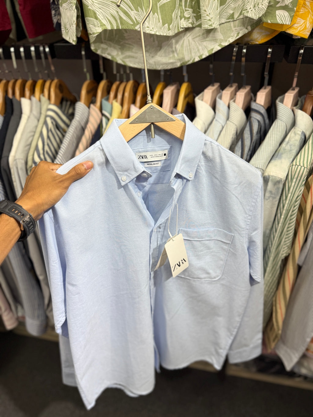 Sky Blue Pocket Oxford Shirt