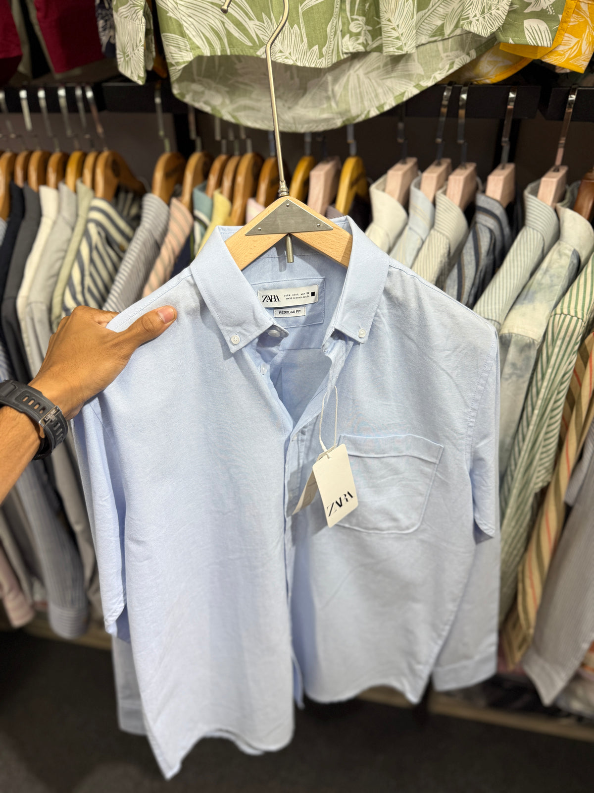 Sky Blue Pocket Oxford Shirt