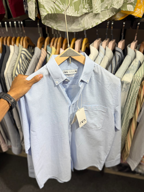 Sky Blue Pocket Oxford Shirt