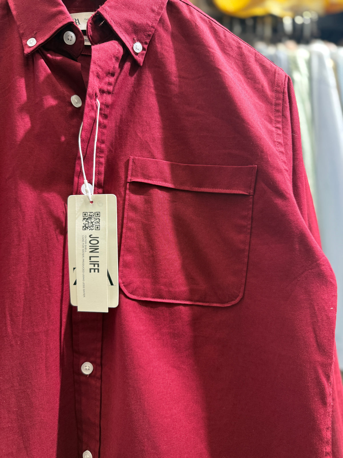 MAROON Pocket Oxford Shirt